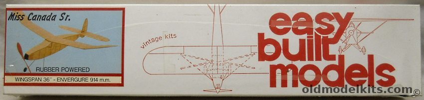 Easy Built Models Miss Canada Senior - 36 inch Wingspan for Free Flight -  (Red Box Issue), FF-11 plastic model kit
